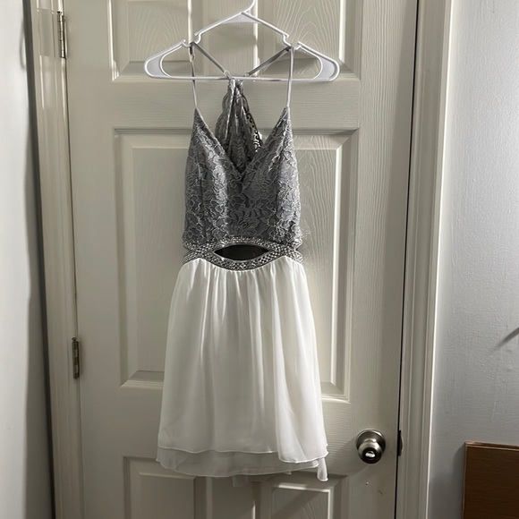 Speechless Other - Speechless Spaghetti Strap Silver and white beaded dress, Girl's Junior Size 13